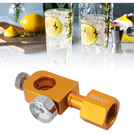 Adaptador de recarga de CO2 con manómetro, CGA320, recarga rápida para bebidas DUO/terra/art, metal robusto, fácil instalación, incluye juego