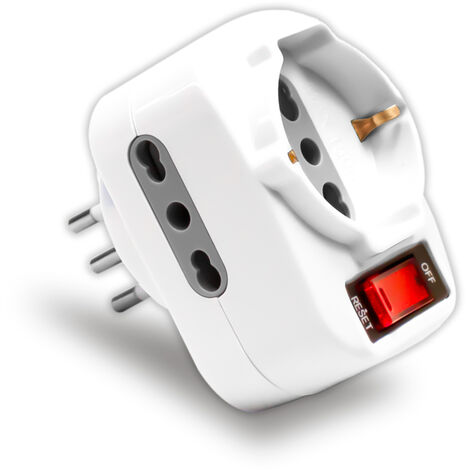 Adaptador de regleta Schuko V-TAC 2P+T 10/16A con enchufe giratorio de 1500 W