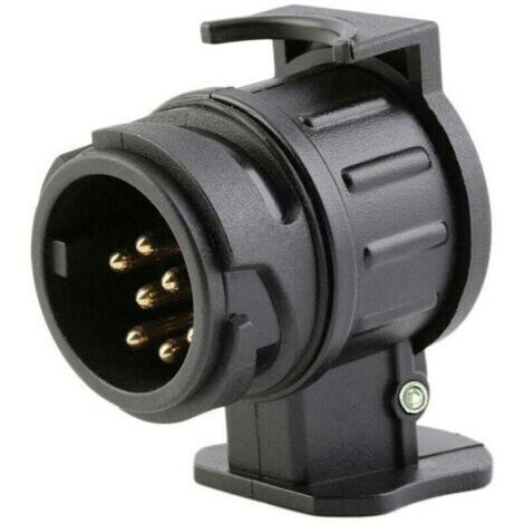 Adaptador de remolque de 13 pines a 7 pines para enchufes europeos estándar, enganches de remolque, camiones, caravanas, tomas de corriente y conexiones eléctricas.