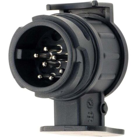Adaptador de remolque KZQ de 13 pines a 7 pines – Negro – para coche, remolque, barra de remolque, caravana