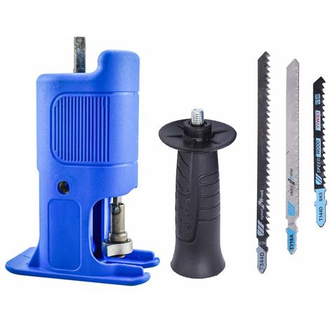Adaptador de sierra recíproca Taladro eléctrico Accesorio de sierra modificado Convertidor de taladro eléctrico a sierra recíproca con hoja de sierra Herramienta de corte de repuesto para madera / PVC