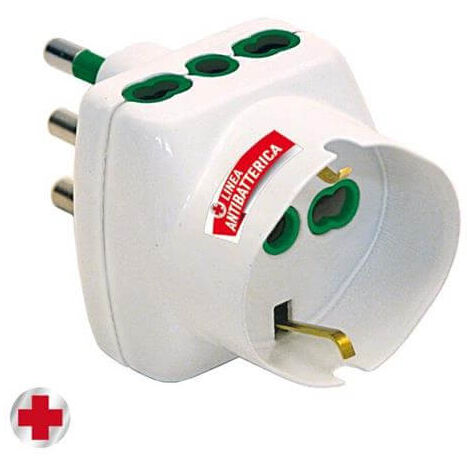 Adaptador de toma de corriente tipo L antibacteriano