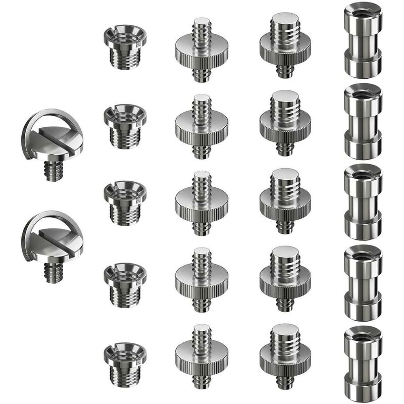 

Adaptador de trípode de cámara roscado Tornillo de 1/4 'a 3/8' para trípode / Monopad / Cabeza esférica / Soporte de luz (22 piezas)