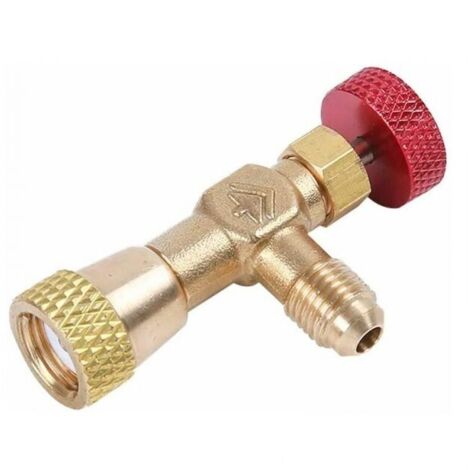 Adaptador de válvula de refrigerante SAE de 1/4 de pulgada para refrigerador con válvula de seguridad de flúor para R401A/R32 o para R22/R404A/R407C, ver imagen, hs-1221(r410a)
