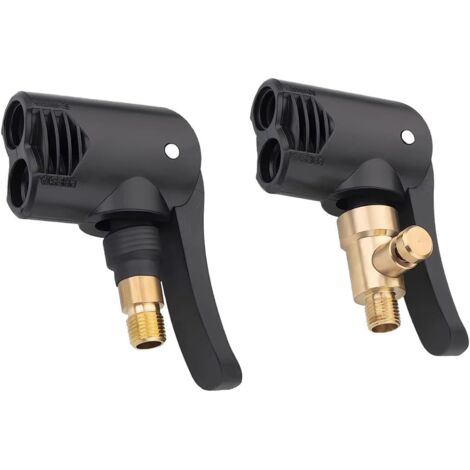Adaptador de válvula para neumáticos de coche, boquilla de inflado de latón, 2 en 1, con mandril de aire bloqueable, conector de válvula de inflado, para neumáticos de coche, camión, bicicleta y motoc