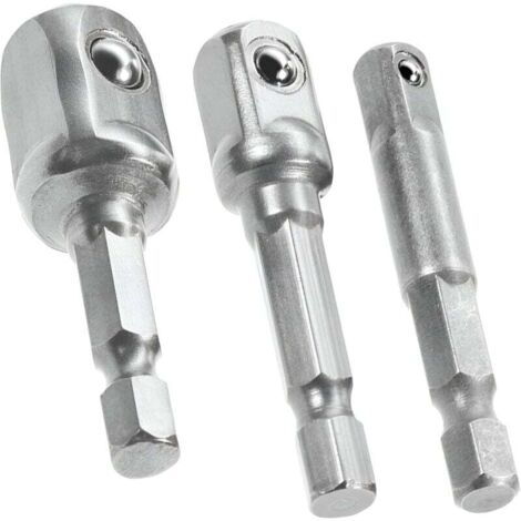 Adaptador de vaso hexagonal universal KZQ de 3 piezas de 1/2", 1/4", 3/8", llave multifunción, para taladro inalámbrico, adaptador de vaso