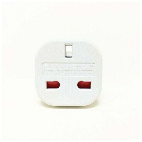 Adaptador de viaje – blanco británico de 3 clavijas – enchufe estándar del Reino Unido a enchufe estándar europeo,