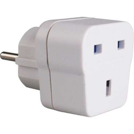 ADAPTADOR DE VIAJE SCHUKO / INGLÉS POT. MÁX. 2990W. 16A 250V.