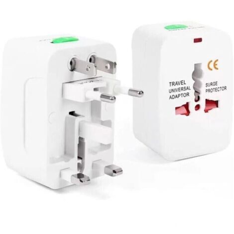 Adaptador de viaje universal, adaptador de enchufe universal multifuncional, compatible con 200 países (Francia, EE. UU., Reino Unido y Australia), adaptador de viaje todo en uno