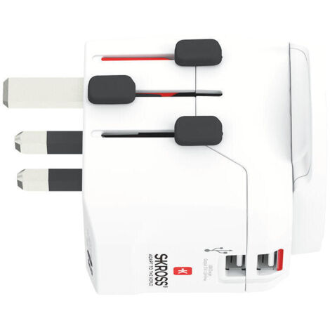 ADAPTADOR DE VIAJE USB SKROSS 1302470 PRO LIGHT (2XA) -MUNDO