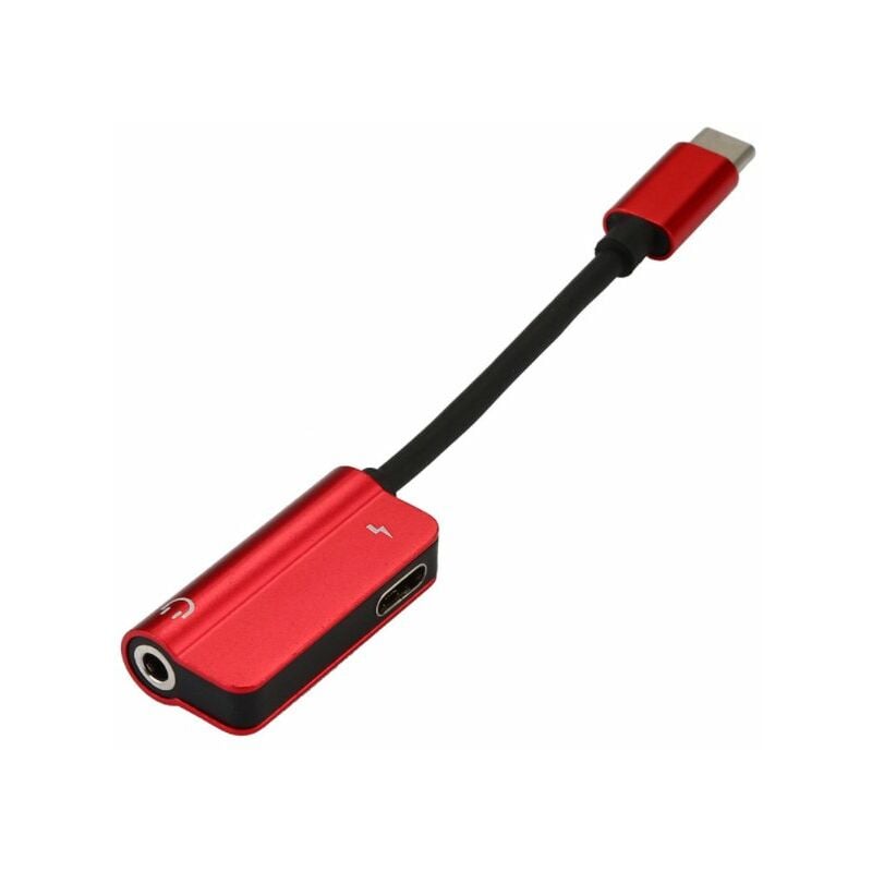 

Adaptador divisor de cable de cargador convertidor AUX de audio tipo C con puerto de carga de conector de auriculares de 3,5 mm para Huawei Samsung