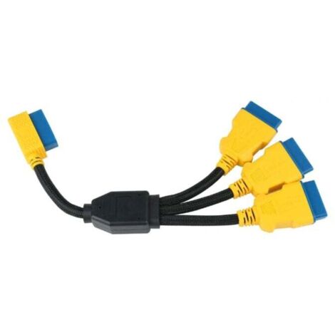 Adaptador divisor de extensión de cable OBD-2 - OBDII 16 pines 1 macho a 3 hembra Cable de extensión para automóvil OBD Un punto a tres vueltas Cableado de nailon reforzado OBD Una a tres líneas Div