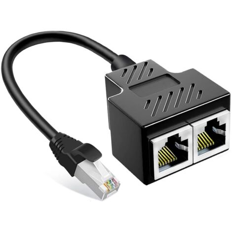 Adaptador divisor de red con cable  Negro