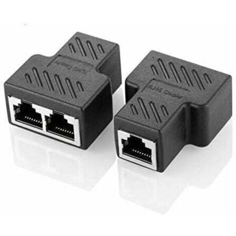 Adaptador divisor RJ45 de 1 a 2, acoplador divisor Ethernet de doble toma, interfaz HUB, contacto, conector modular, conexión a red LAN de Internet, cables Cat5, Cat5e, Cat6 y C