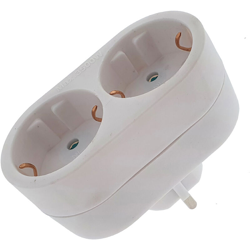 

Eurobric - Adaptador doble frontal 16a blanca