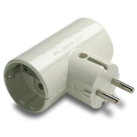 Adaptador elec 79x83x43 tt 16a-250v dob cer/polic bl famat