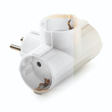 Adaptador Electricidad 120X160X65 Tt 16A-250V Triple Laton Policarbonato Blanco Famat