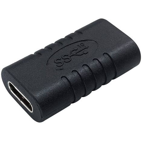 Adaptador empalme USB-C hembra  Negro