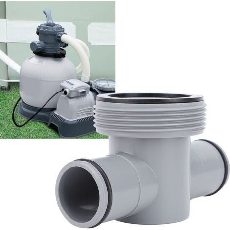 Adaptador en T para manguera de bomba de filtro de PP, conector en T para bomba de filtro de piscina, manguera de 1,25 a 1,5 pulgadas, racores de manguera de polipropileno con juntas tóricas, 11 x 6,5