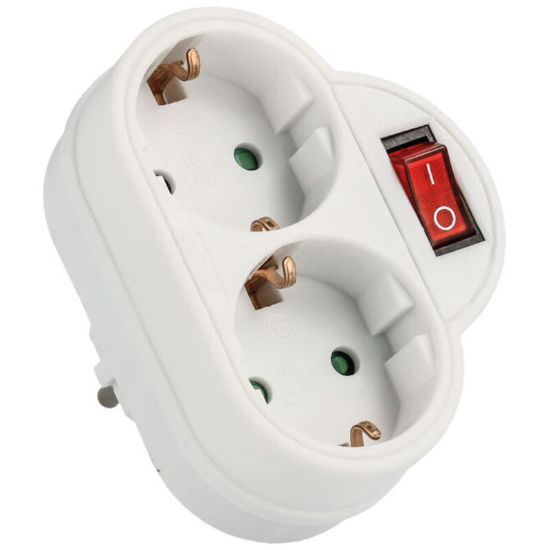 

Nimo - Adaptador 2 Tomas Schuko + Interruptor Luminoso