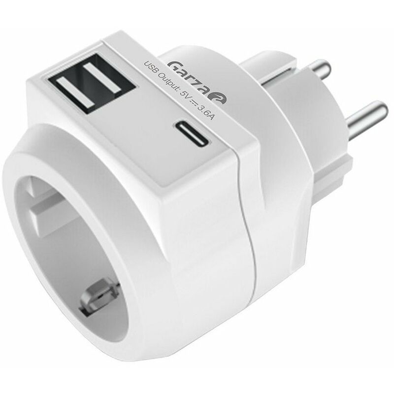

Adaptador Enchufe Con 2 Usb Y 1 Usb-C