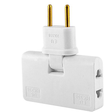 Adaptador enchufe Plano de Toma de Pared  Blanco 10 A