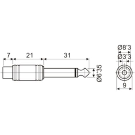 Adaptador estéreo 6.35 mm a hembra RCA de Electro Dh 13.520 8430552022663