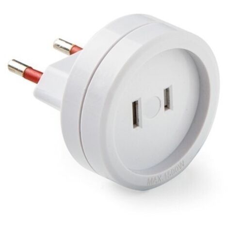 Adaptador europeo - americano, 6a 250 v, blanco, blister