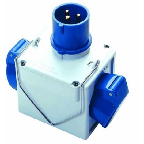 Adaptador Fanton 73110 de enchufe Cee de 230 V a 2 tomas Cee de 230 V IP44