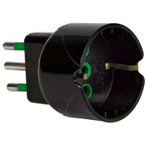 Adaptador Fanton Enchufe italiano 2P+E 10A Toma italiana/alemana 2P+E 16A 82601-E