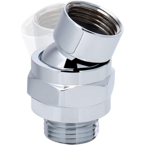 Adaptador giratorio para cabezal de ducha, conector de ducha de latón macizo, rótula, juego de extensión de brazo de ducha universal ajustable (cromado)