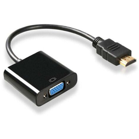 adaptador HDMI a VGA negro, macho a hembra, adaptador convertidor 1080P para tableta, PC y portátil.
