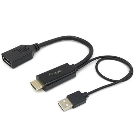 ADAPTADOR HDMI MACHO A DISPLAY PORT HEMBRA EQUIP