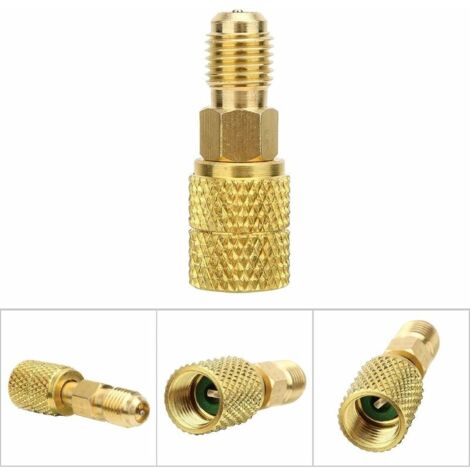 Adaptador hembra R410A, conector de manguera SAE - Conexiones de cobre, adaptador de aire acondicionado, conector macho SAE de 1/4" a 5/16" (adaptador R410A)