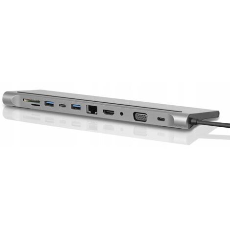 ADAPTADOR HUB USB-C HDMI VGA SD 3xUSB MACBOOK 11en1