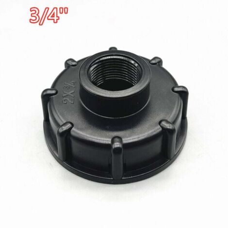 Adaptador IBC S60x6 para tapón de tanque de 1000 litros, 3/4 pulg. (versión externa convexa de 6 puntos engrosada (3/4 pulg.))