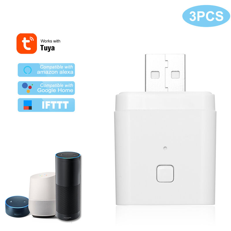 

Adaptador inteligente USB inalambrico Tuya Micro 5V,Blanco, 3