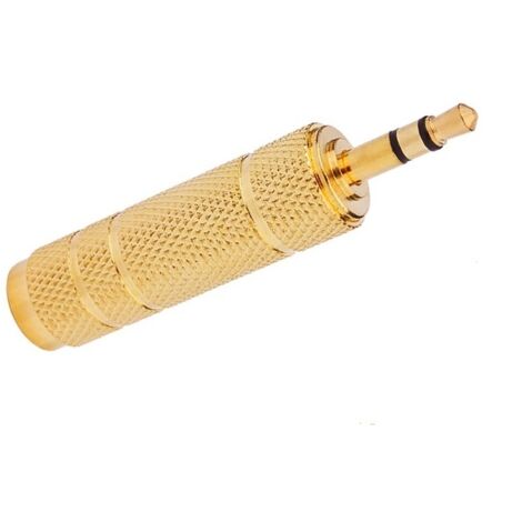 ADAPTADOR JACK 3.5 ENCHUFE 6.3 ESTÉREO DORADO