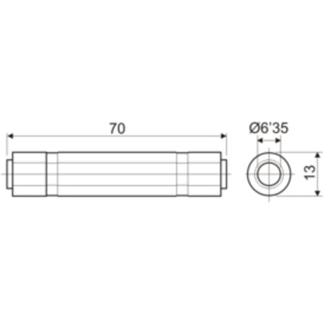 Adaptador JACK 6,3 Hembra-Hembra Stereo