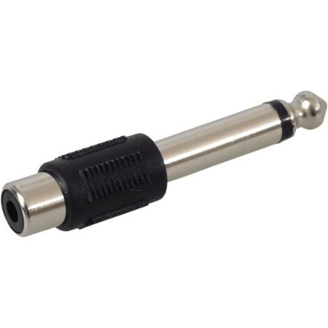 Adaptador Jack 6.5 mm A RCA mono  Negro