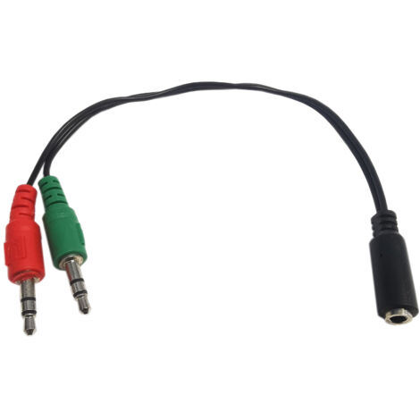 ADAPTADOR JACK DE 4 PINES, CONECTOR DE 3,5 MM, 2 ENCHUFES DE 3,5 MM
