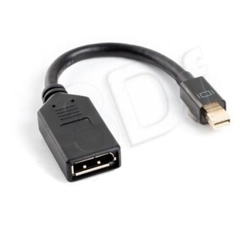 ADAPTADOR LANBERG DISPLAYPORT MINI MACHO A DISPLAYPORT HEMBRA CABLE 10 CM NEGRO