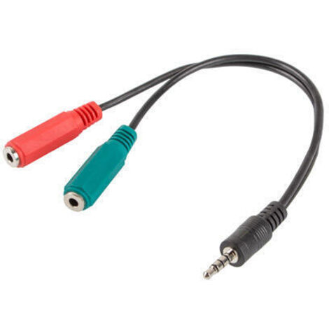 ADAPTADOR LANBERG MINIJACK 3.5MM M 4PIN 2X MINIJACK 3.5MM H 3PIN