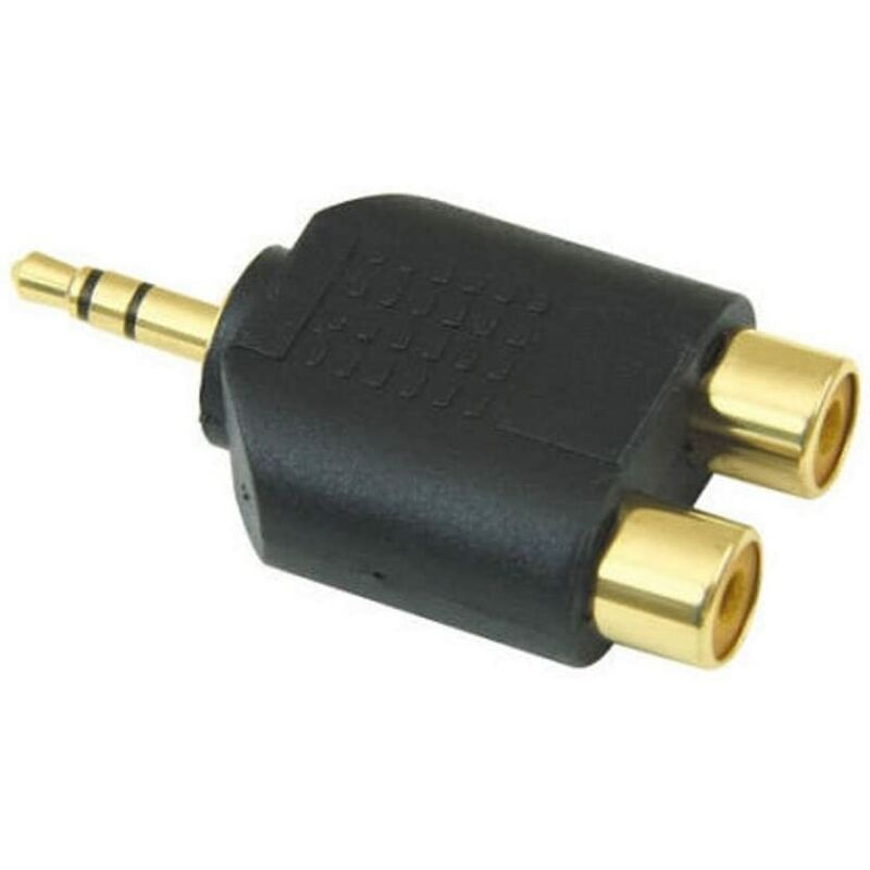 

Adaptador de 3,5 mm a 2 RCA; Enchufe estéreo macho de 3,5 mm a 2 conectores hembra RCA de audio y adaptador divisor