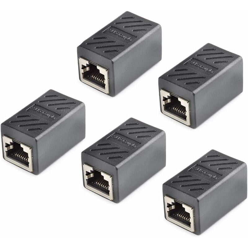 

Adaptador RJ45 para cable de red Ethernet Cat7 / Cat6 / Cat5e (negro)