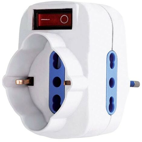 Adaptador Melchioni MKC1 enchufe schuko 2 tomas de dos polos 10/16A 492518057