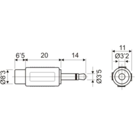 Adaptador mono 3.5 mm a hembra RCA Electro Dh 13.470 8430552022618