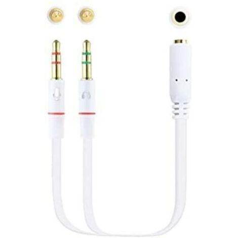 Adaptador Nanocable 10.24.1203/ Jack 3.5 Hembra - 2x Jack 3.5 Macho/ 20cm/ Blanco
