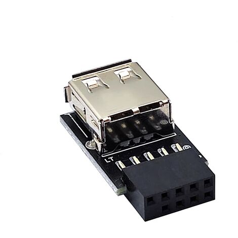 Adaptador panel frontal USB 2.0 hembra a 9 pines hembra recto