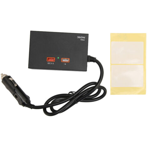 Adaptador para encendedor de cigarrillos de coche QC3.0 de 360 W, 12 V, 24 V, carga rápida, 3 enchufes, divisor de toma de corriente para coche con puertos USB